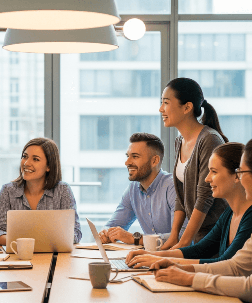 A team of architects planning